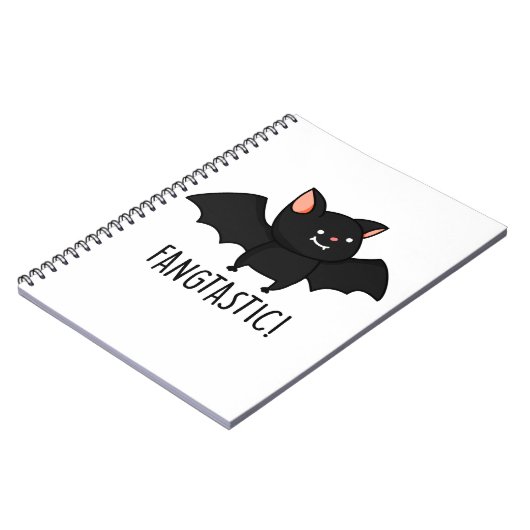 吸血鬼にぴったり ハロウィンの黒いコウモリのユーモア ノートブック (左側)