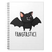 吸血鬼にぴったり ハロウィンの黒いコウモリのユーモア ノートブック (正面)