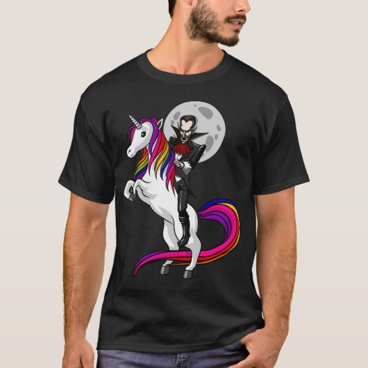 吸血鬼に乗られたユニコーン Tシャツ (正面)