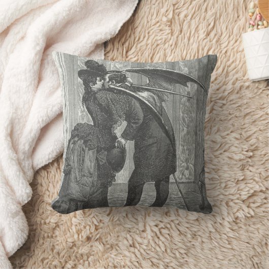 吸血鬼のキスのビクトリア時代の人かゴシック様式装飾的な枕 クッション (ブランケット)