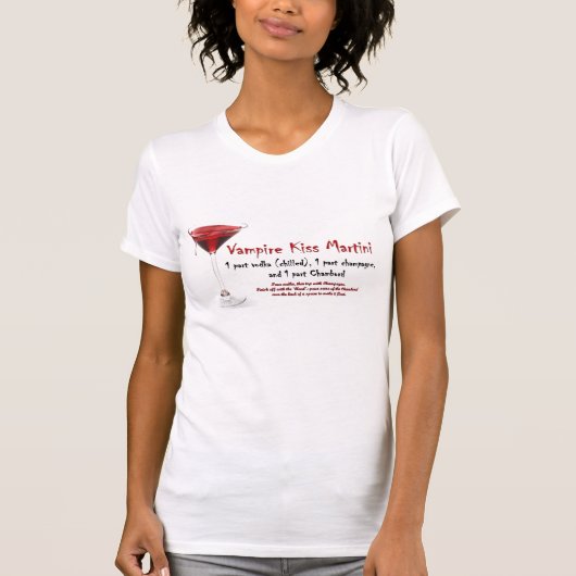 吸血鬼のキスのマルティーニの飲み物のレシピ Tシャツ (正面)