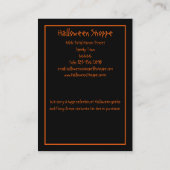吸血鬼のスカルのシルエットのハロウィンの気味が悪い店 名刺 (裏面)