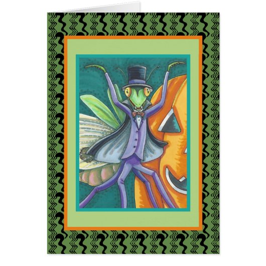 吸血鬼のトランシルバニアのカマキリのハロウィンカード詩 (正面)