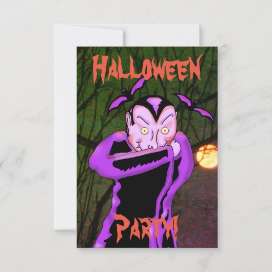 吸血鬼のハロウィンパーティー招待状 招待状 (正面)
