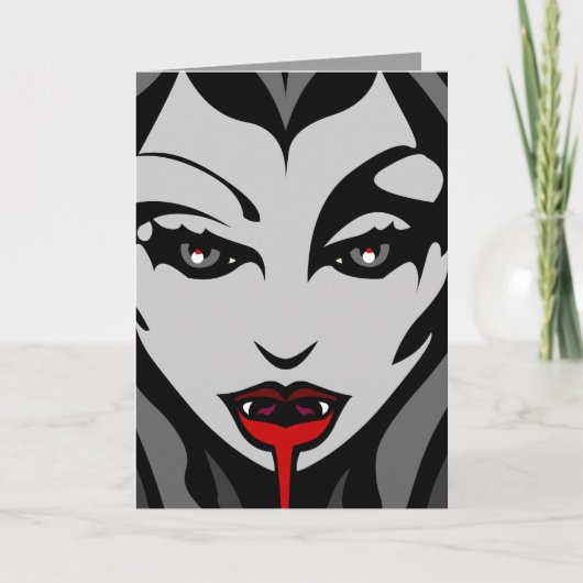 吸血鬼のパーティの招待状のカスタムなハロウィンカード 招待状 (正面)