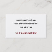 吸血鬼のマスターの血の名刺 名刺 (裏面)