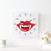 吸血鬼の口 スクエア壁時計 (ホーム)