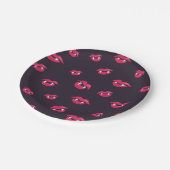 吸血鬼の唇および牙のパターン ペーパープレート (アングル)