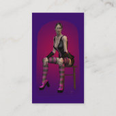 吸血鬼の女性のピンナップを煙らすゴシックのパンクのファンタジー 名刺 (裏面)