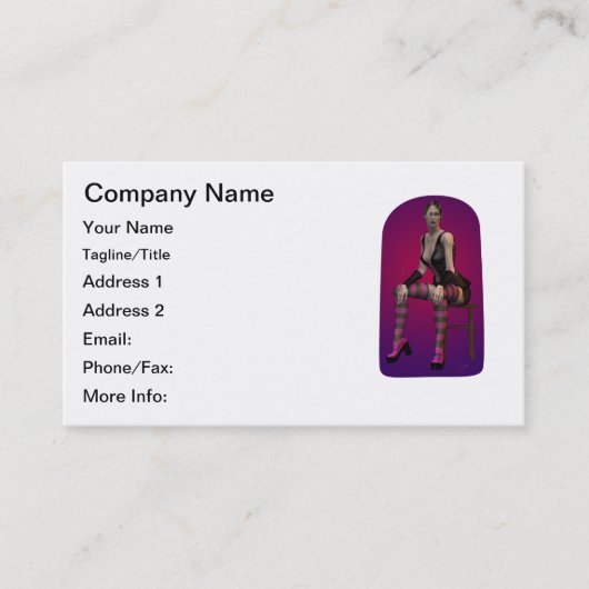 吸血鬼の女性のピンナップを煙らすゴシックのパンクのファンタジー 名刺 (正面)