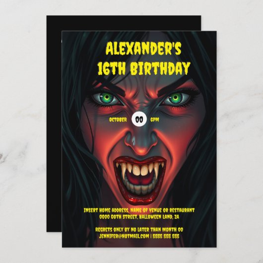 吸血鬼の女 招待状 (正面/裏面)