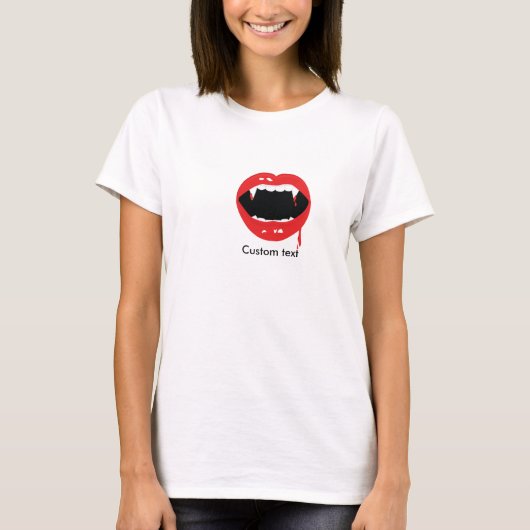 吸血鬼の歯の血のハロウィンゴスTシャツトップス Tシャツ (正面)