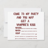 吸血鬼の死のキスハローウィンパーティ 招待状 (裏面)