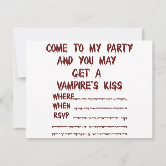 吸血鬼の死のキスハローウィンパーティ 招待状 (裏面)