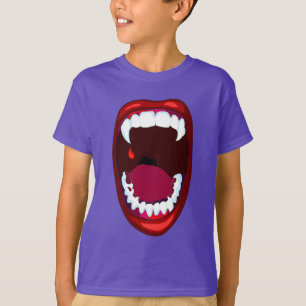 吸血鬼の牙の同性愛の恐怖ショーの歯の赤の唇 Tシャツ