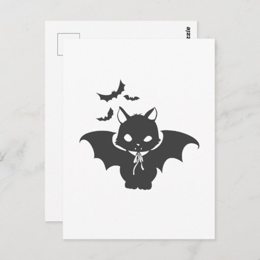 吸血鬼の猫は犬を飼っている – バックカラーを選択 ポストカード (正面/裏面)