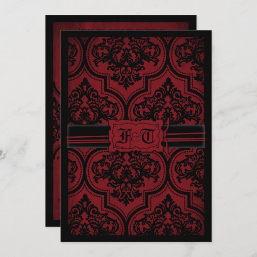 吸血鬼の花嫁の結婚式招待状カードA7 V 招待状 (正面/裏面)