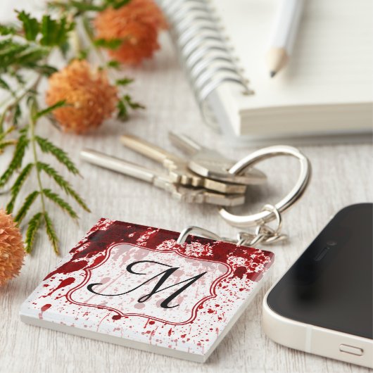 吸血鬼の血の点滴注入のプールの深紅のキーホルダー キーホルダー (正面右)