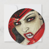 吸血鬼の顔のハロウィンの誕生会 招待状 (正面)