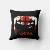 吸血鬼のVampの女の子の女性の枕 クッション (裏面)