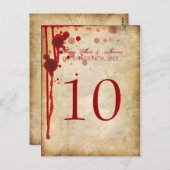 吸血鬼ハロウィンテーブルナンバー フェイクブラッドレッド ポストカード (正面/裏面)