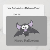 吸血鬼バットハロウィンパーティーの招待状 招待状 (正面/裏面)