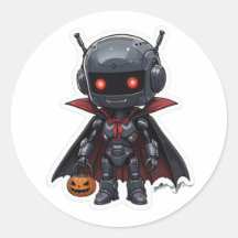 吸血鬼ロボット ハロウィン かわいい サイエンスフィクション 怖い ステッカー