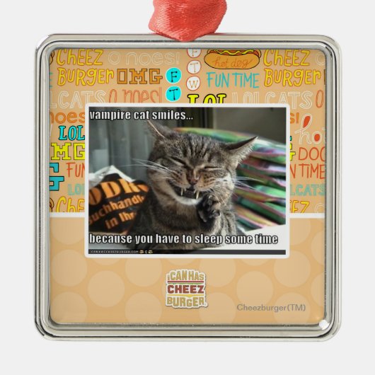 吸血鬼猫のスマイル メタルオーナメント (正面)