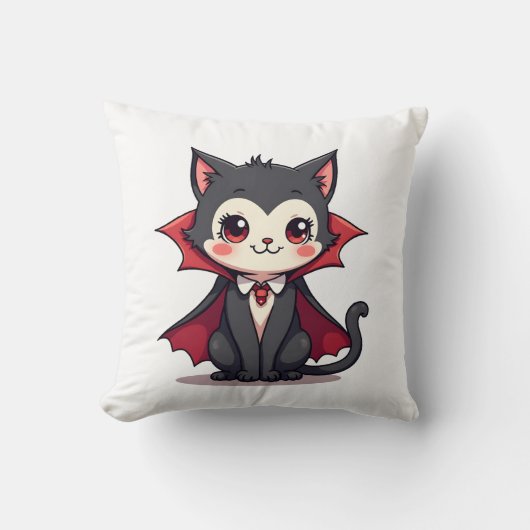 吸血鬼猫 かわいいハロウィンペットのTシャツ クッション (正面)