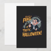 吸血鬼面白ハロウィンをお楽しみください！ 招待状 (正面/裏面)