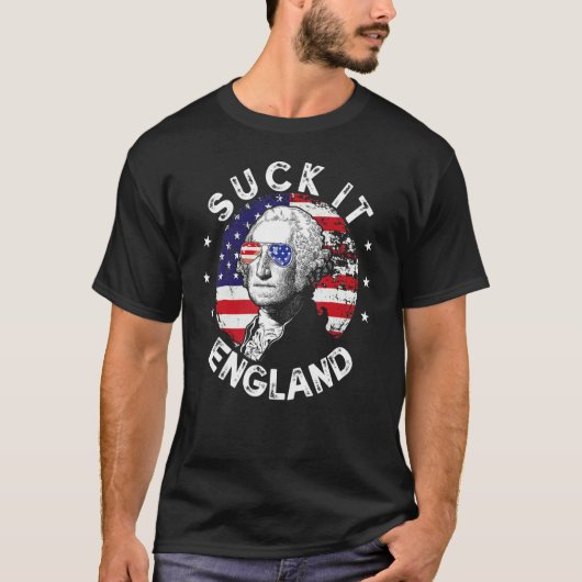 吸It England Usa国旗George Washington 4O Tシャツ (正面)
