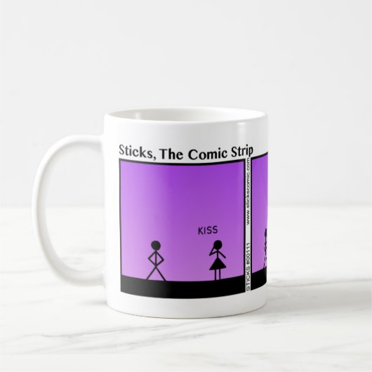 吹おもしろいキスStickman Mug - 111 コーヒーマグカップ (左)