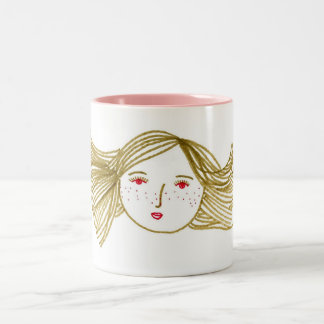 吹かれる自転車 ツートーンマグカップ