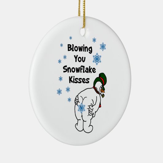 吹きます雪片のキスのオーナメント セラミックオーナメント (右)