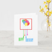 吹きカラフル出しカスタム誕生日グリーティングカード カード (黄色い花)