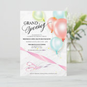 吹きカラフル出しリボン切断大開口部 招待状 (スタンド正面)