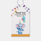 吹きカラフル出し付きベビーゾウ ギフトタグ (正面)