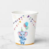 吹きカラフル出し付きベビーゾウ 紙コップ (裏面)