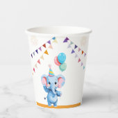 吹きカラフル出し付きベビーゾウ 紙コップ (正面)