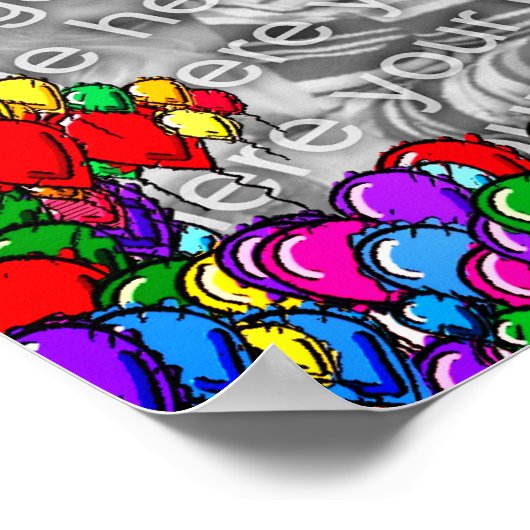 吹きカラフル出し枠で写真を追加 ポスター (角)