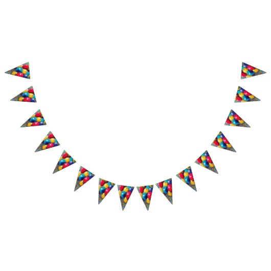 吹きカラフル出し男女兼用誕生日 バンティングフラッグ (全)