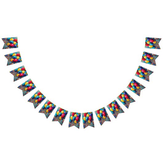 吹きカラフル出し男女兼用誕生日 バンティングフラッグ (全)