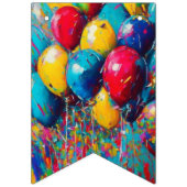 吹きカラフル出し男女兼用誕生日 バンティングフラッグ (第2の旗)