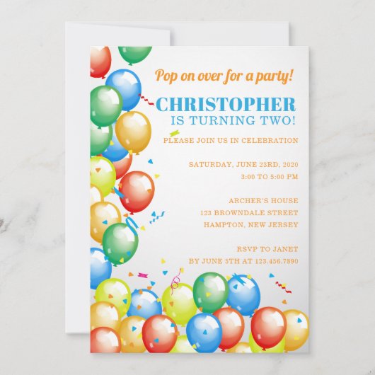 吹きポップ・アートの出しパーティーの招待状 招待状 (正面)