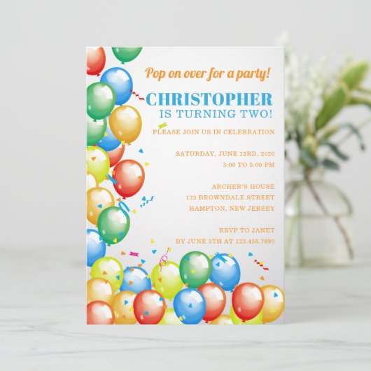 吹きポップ・アートの出しパーティーの招待状 招待状 (スタンド正面)