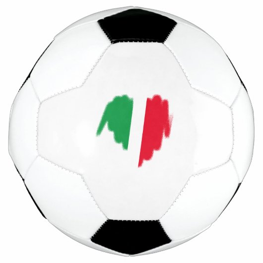 吹き付けイタリアンフラグ落書きハートグラフィック サッカーボール (正面)