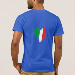 吹き付けイタリアンフラグ落書きハートグラフィック Tシャツ