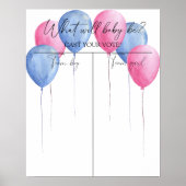 吹き出しジェンダー表示の男の子または女の子のグラフ ポスター (正面)