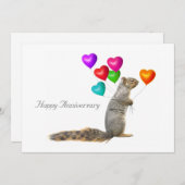 吹き出しハート付きリス記念カード セーブザデート (正面/裏面)