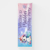 吹き出し付きユニコーン屋内/屋外バナー 横断幕 (縦)